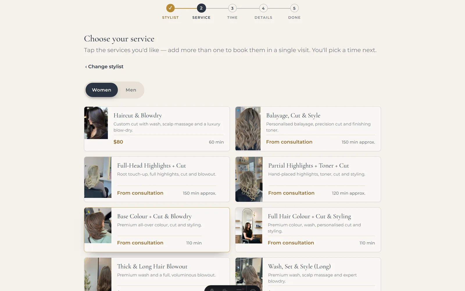 Step 2 · Service: the custom booking engine